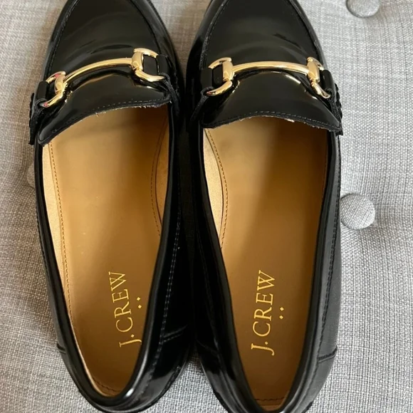 J. Crew Black and Gold Patent Leather Loafers - Picture 6 of 6
